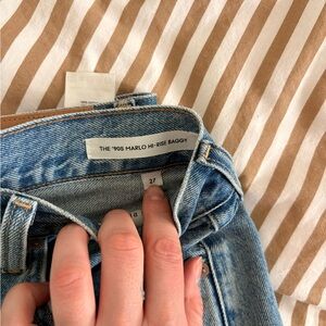 Denim Forum '90s Marlo High-Rise Baggy Jeans in Blue Bellini Please